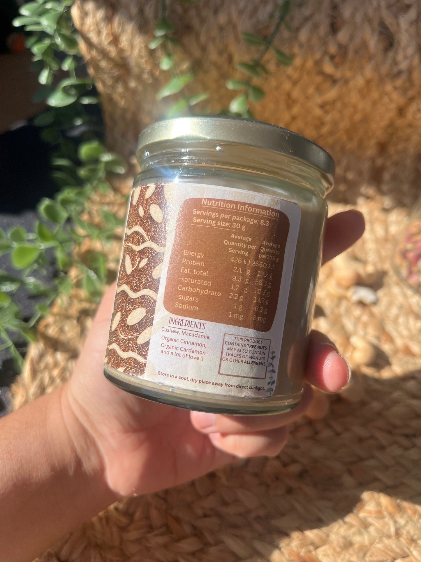 Macadamia and Cashew Butter- Cinnamon and Cardamom 250g